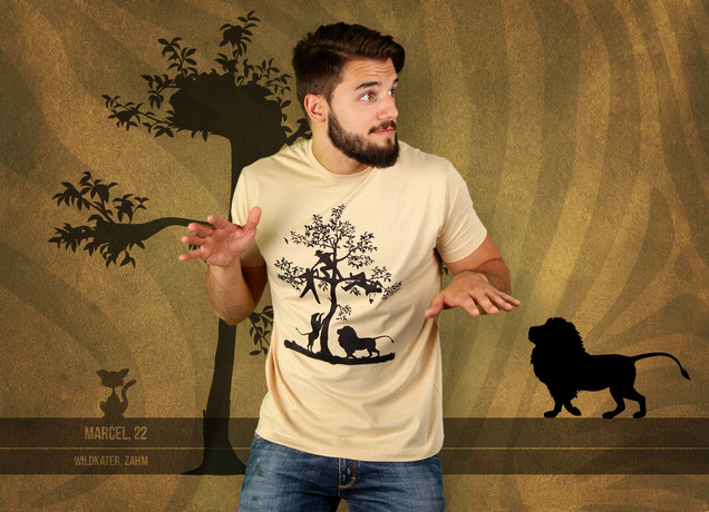 Herren T-Shirt Animationsjob für Wildkatzen
