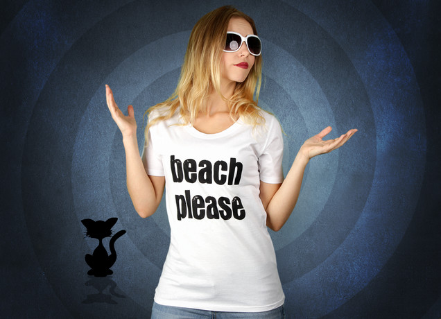 Damen T-Shirt beach please