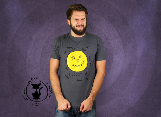Herren T-Shirt Halloween Moon