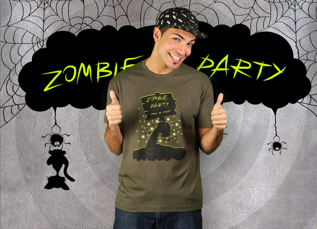 Herren T-Shirt Halloween Zombie Party