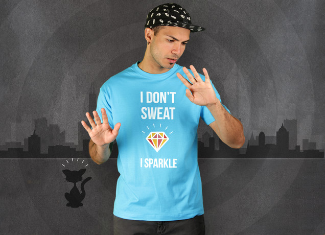 Herren T-Shirt I Don't Sweat, I Sparkle