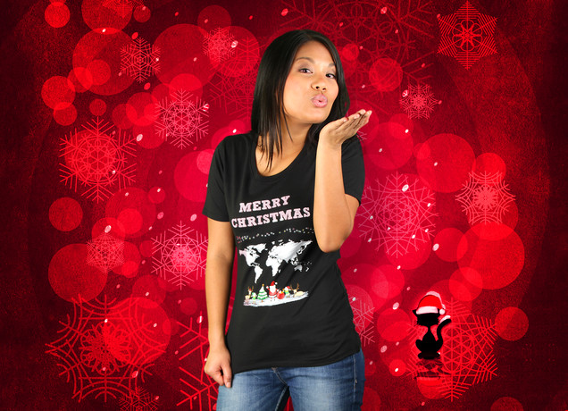Damen T-Shirt Merry Christmas To The World