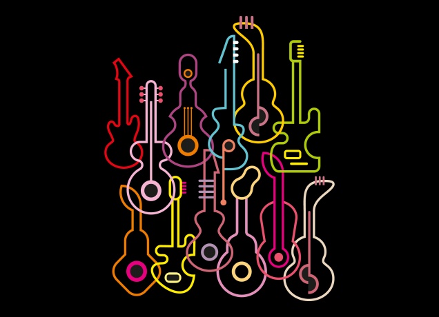 Design Neon T-Shirt Guitars