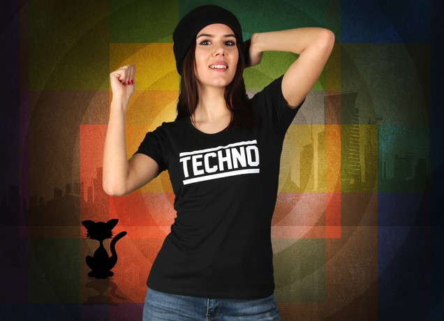 Damen T-Shirt Techno