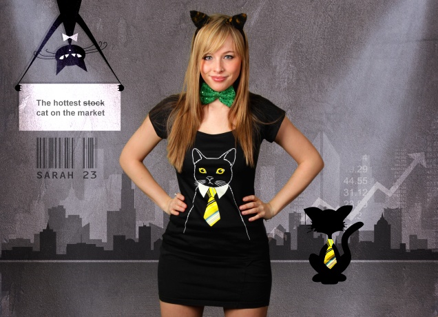 Damen T-Shirt The Business Cat