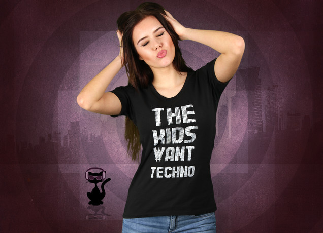 Damen T-Shirt The Kids Want Techno