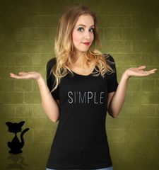 Damen T-Shirt Einfach Simple