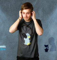 Herren T-Shirt Headphone Tweety