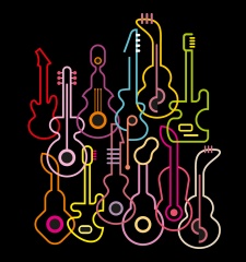 T-Shirt Neon T-Shirt Guitars