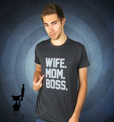 Herren T-Shirt Respect The Authority - Wife, Mom & Boss