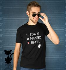 Herren T-Shirt Single Married Gamer