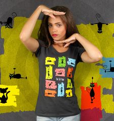 Damen T-Shirt The Cat Yoga