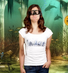 Damen T-Shirt Unterwasserhaltestelle