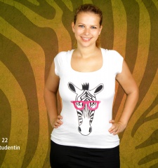 Damen T-Shirt Zebra Style