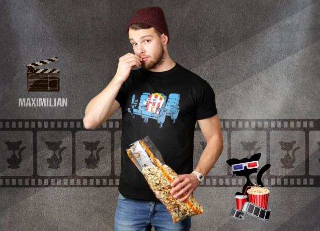 Herren T-Shirt 3D Popcornkino