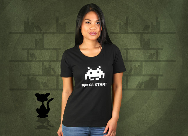 Damen T-Shirt 8Bit Press Start