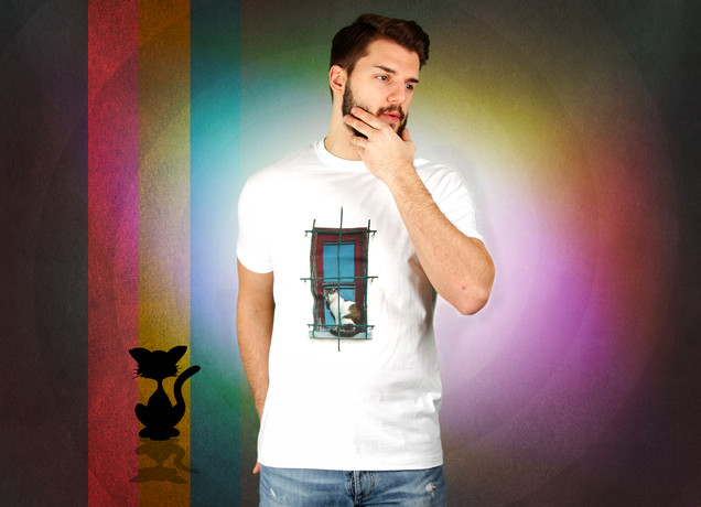 Herren T-Shirt A Cat Inside, I Hide