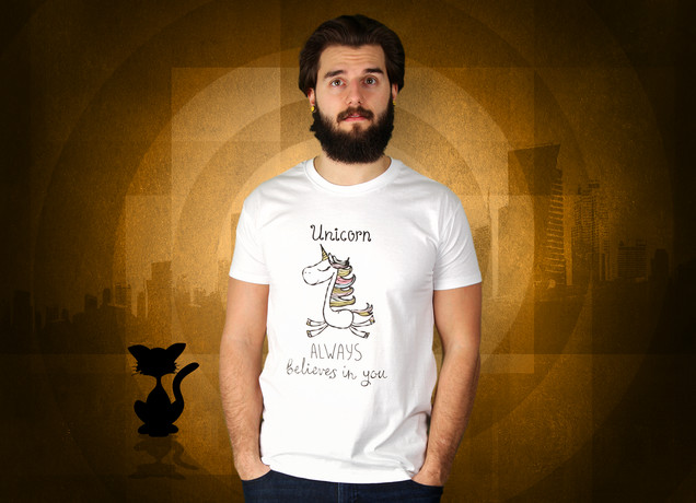 Herren T-Shirt An Unicorn Always Beleives In You