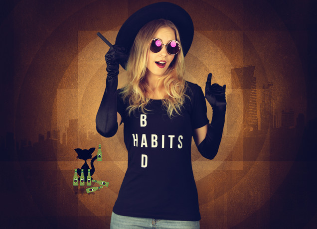 Damen T-Shirt Bad Habits