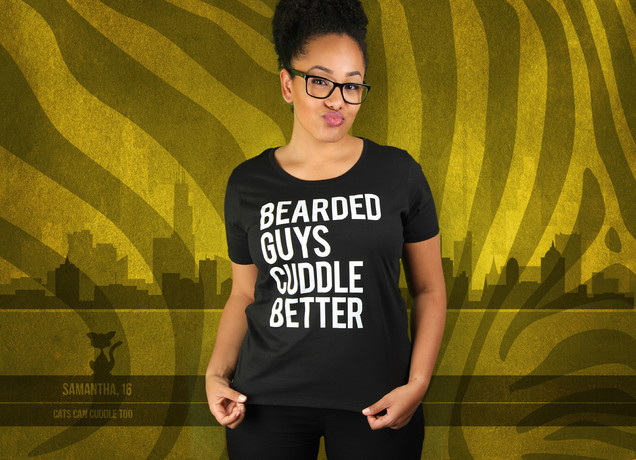 Damen T-Shirt Bearded Guys Cuddle Better