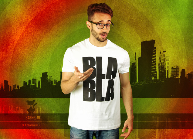 Herren T-Shirt Bla, Bla