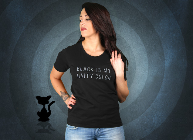 Damen T-Shirt Black Is My Happy Color