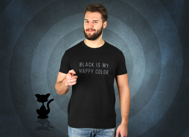 Herren T-Shirt Black Is My Happy Color