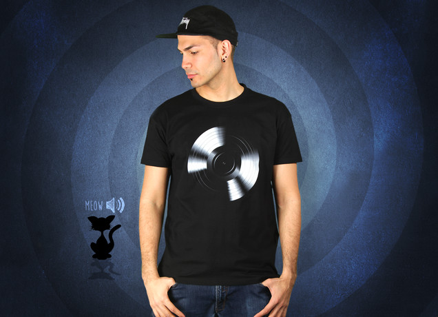 Herren T-Shirt Black Vinyl For A Black Tee