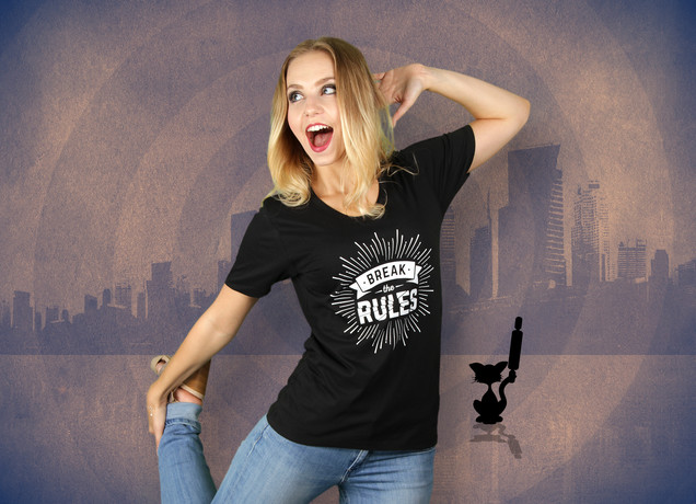 Damen T-Shirt Break The Rules