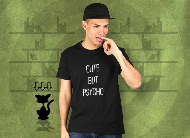 Herren T-Shirt Cute But Psycho