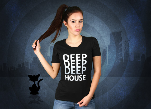 Damen T-Shirt Deep Deep Deep House
