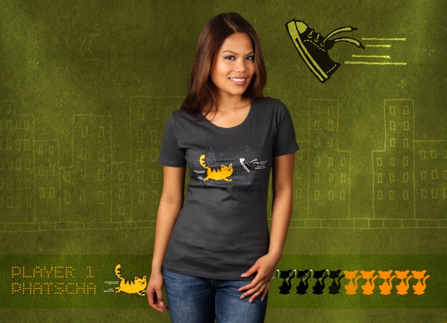 Damen T-Shirt Die neun Leben der Katze
