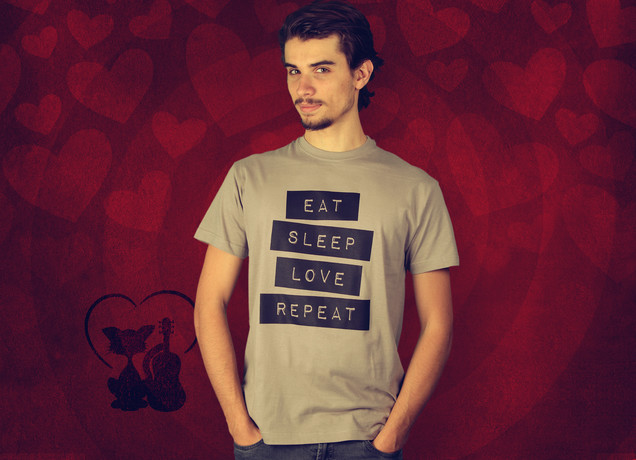 Herren T-Shirt Eat Sleep Love Repeat