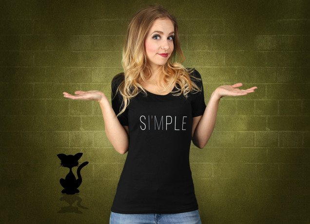 Damen T-Shirt Einfach Simple