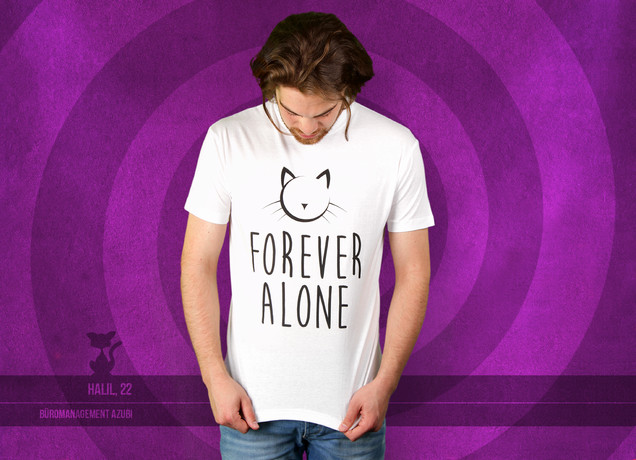Herren T-Shirt Forever Alone