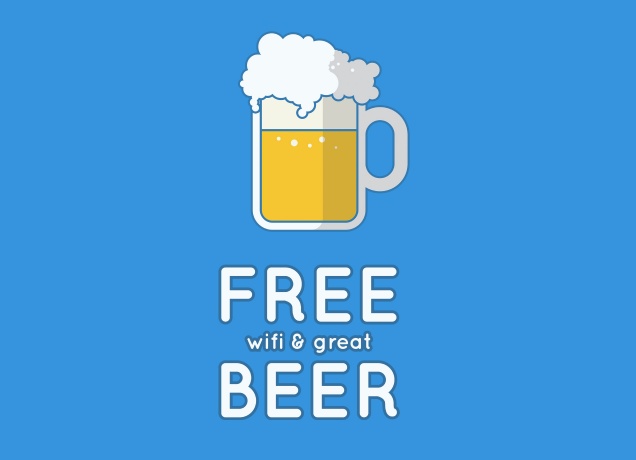 T-Shirt Free WiFi & Great Beer