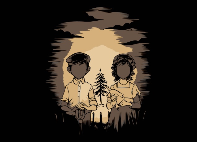 T-Shirt Geschwister im Wald