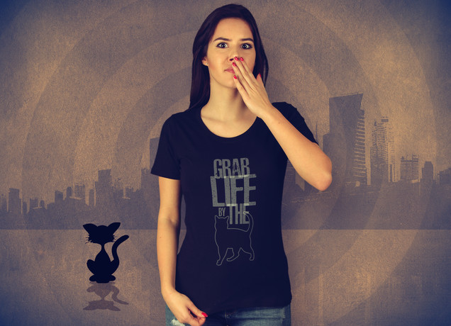 Damen T-Shirt Grab Life By The Pussy