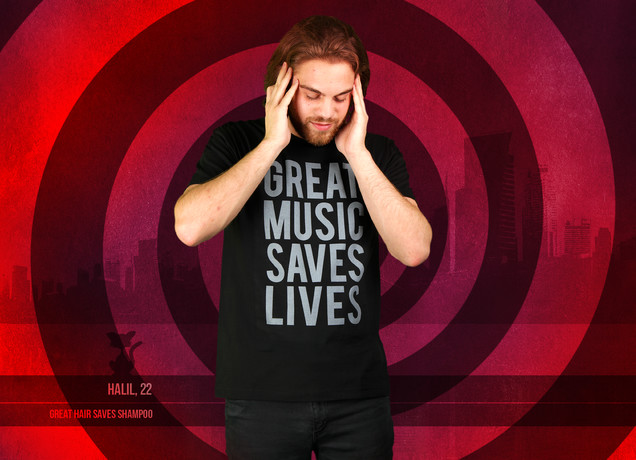 Herren T-Shirt Great Music Saves Lives