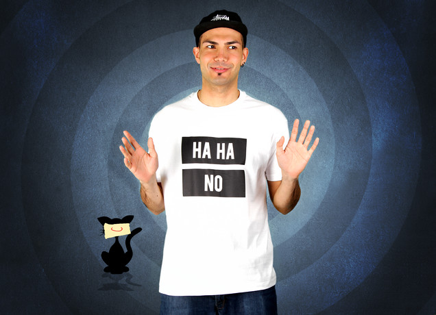 Herren T-Shirt Ha Ha No