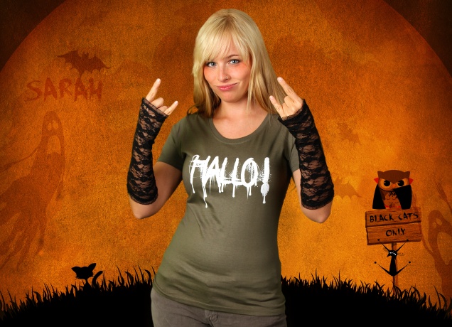 Damen T-Shirt Hallo Halloween