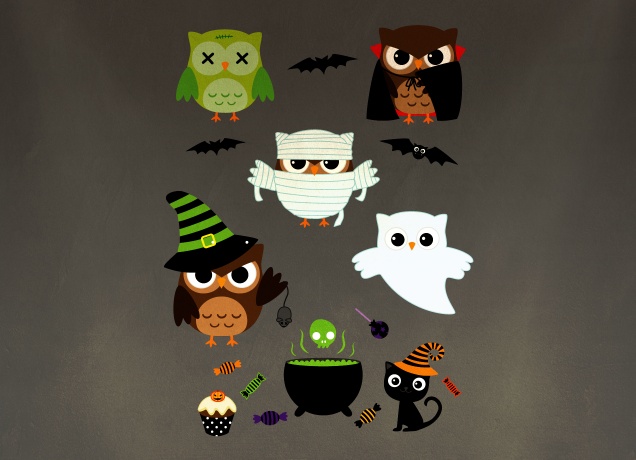 T-Shirt Halloween Owls