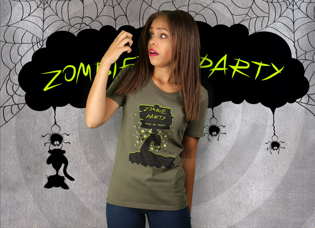 Damen T-Shirt Halloween Zombie Party