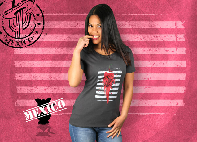 Damen T-Shirt Hot Like Mexico