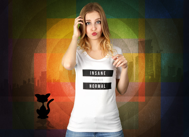 Damen T-Shirt Insane Equals Normal