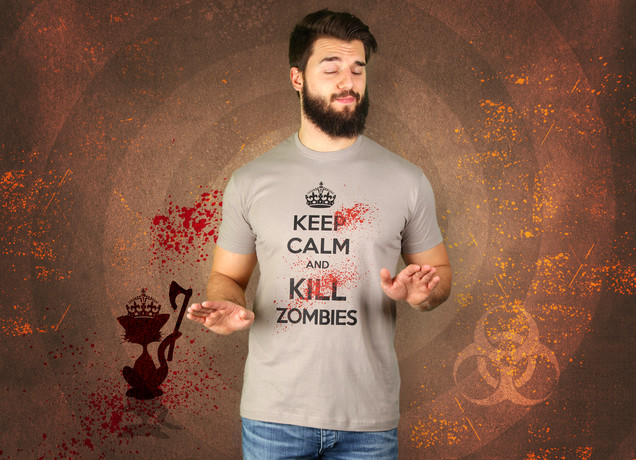 Herren T-Shirt Keep Calm And Kill Zombies