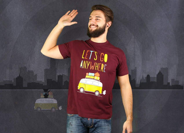 Herren T-Shirt Let's Go Anywhere