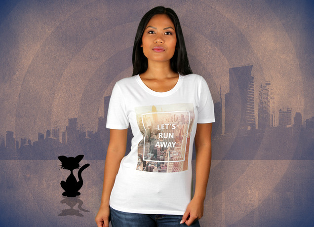 Damen T-Shirt Let's Run Away