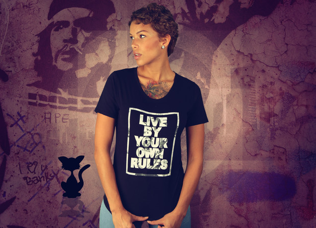 Damen T-Shirt Live By Your Own Rules