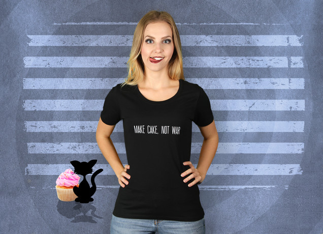 Damen T-Shirt Make Cake, Not War